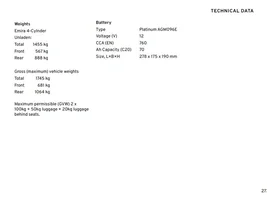 What is the listed Weight of the Emira V6 Manual FE ?