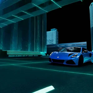 Change the environment that the car is driving in to match the style of _style_1_ and _style_2_.mp4