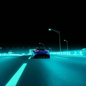 Change the environment that the car is driving in to match the style of _style_1_ and _style_2...mp4